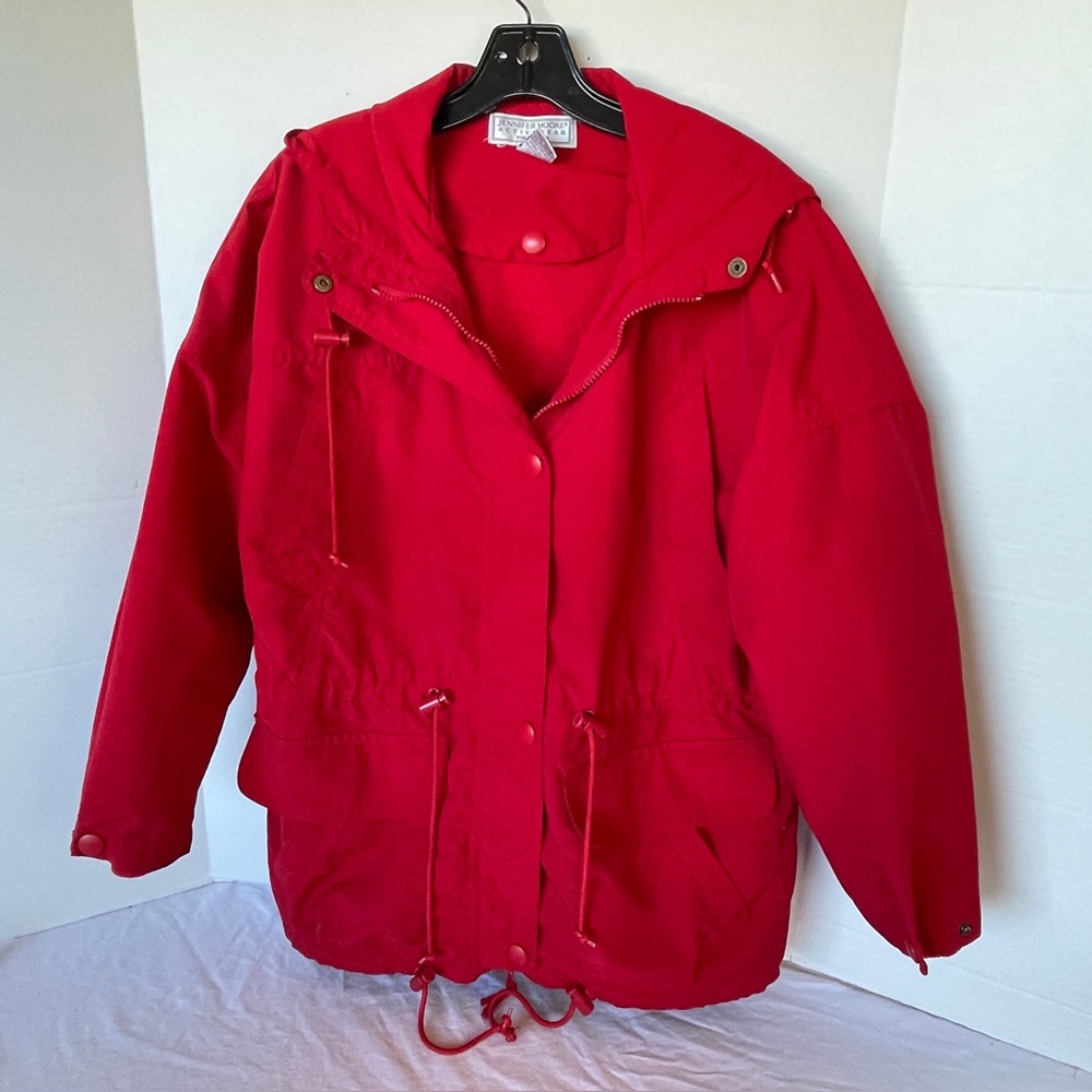 Hooded Parka Petite Red Sz S Jennifer Moore Activewear Lined Jacket Coat
